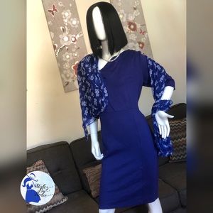 Royal Blue Knee-Length A-Line Dress